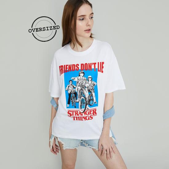 ginger women stranger things printed t-shirt