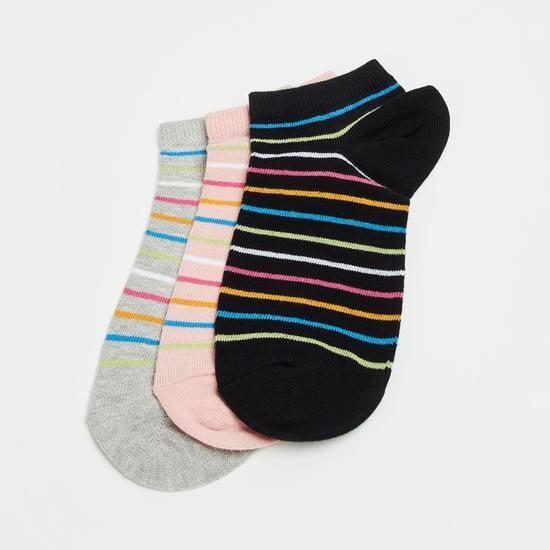 ginger women striped ankle-length socks - pack of 3