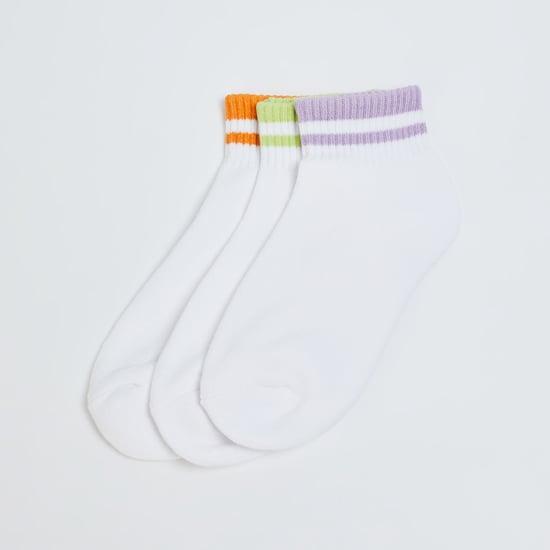 ginger women striped ankle length socks - pack of 3