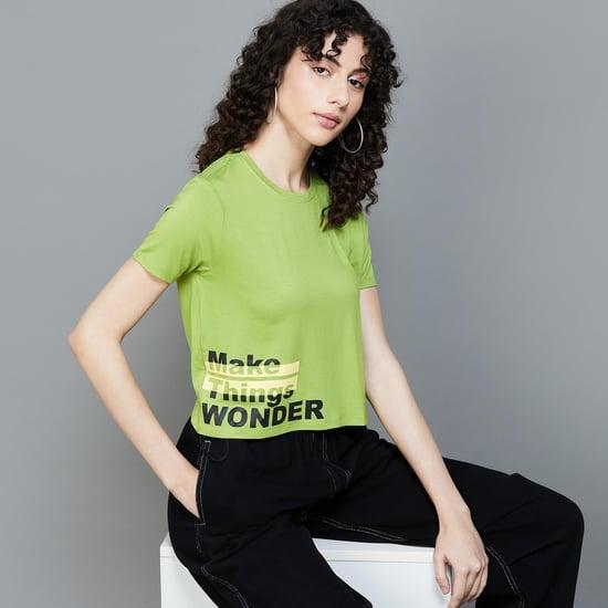 ginger women typographic printed regular fit t-shirt