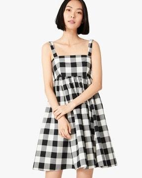 gingham al fresco a-line dress