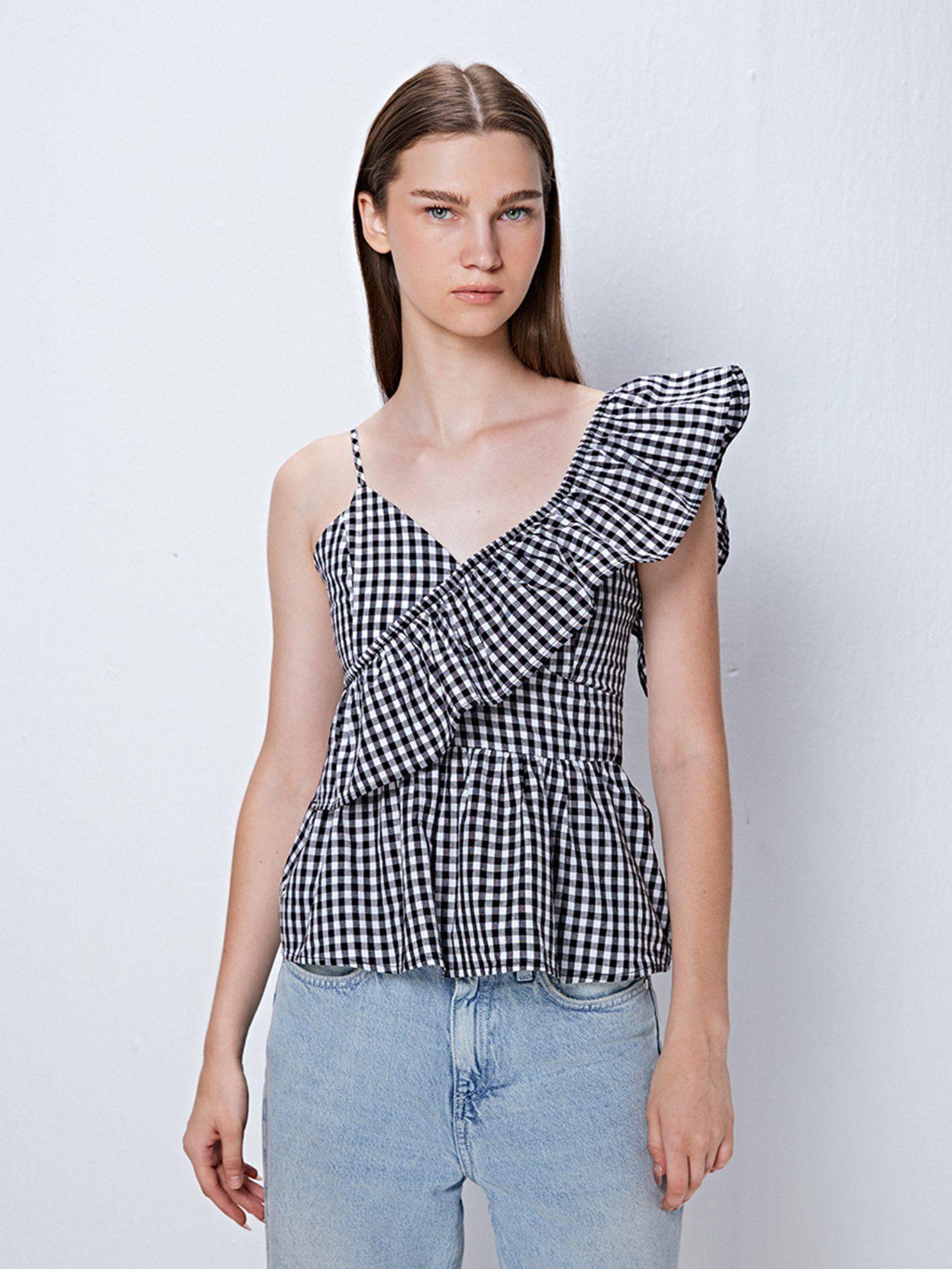 gingham check cami top