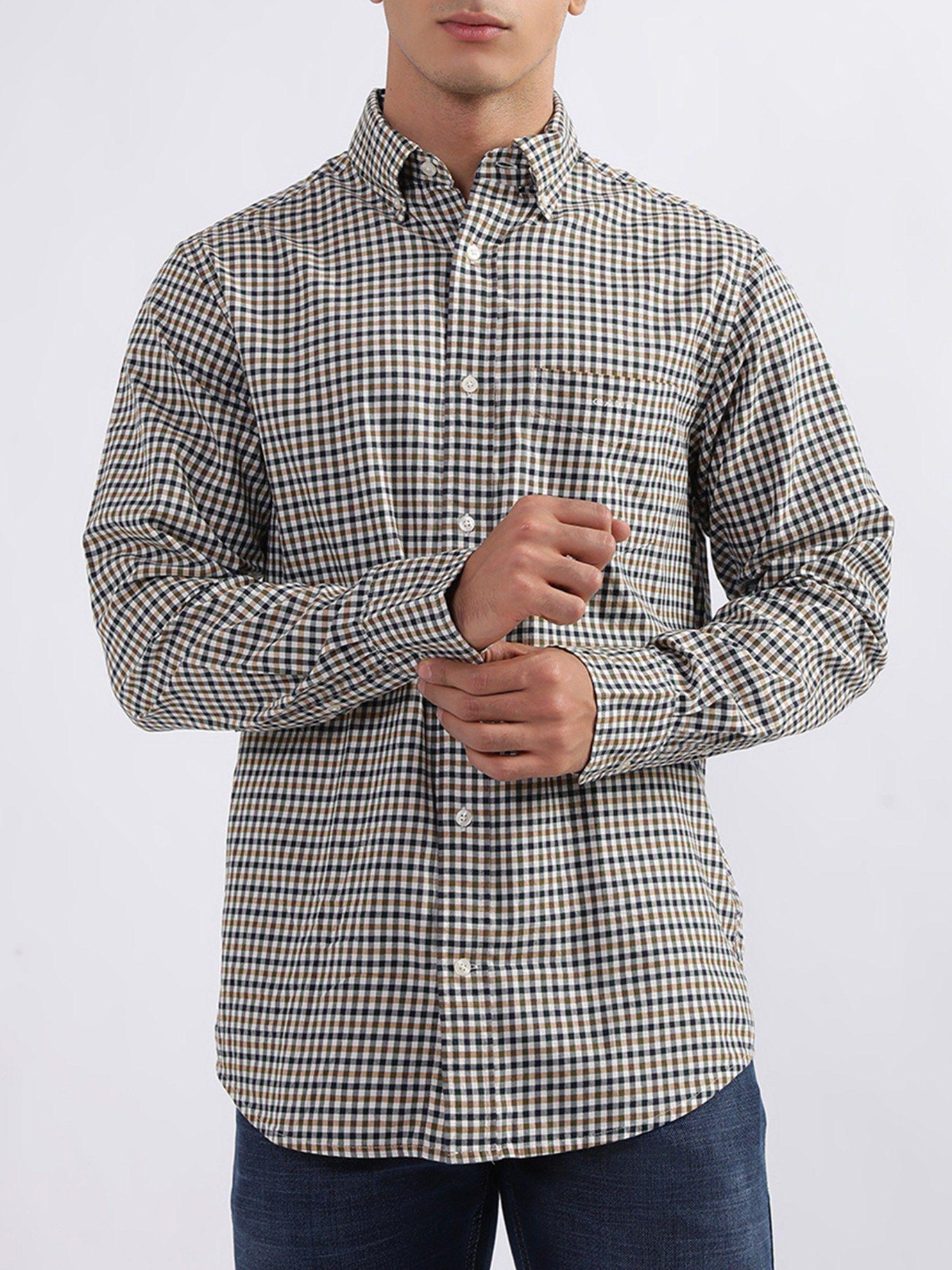 gingham checked casual shirt