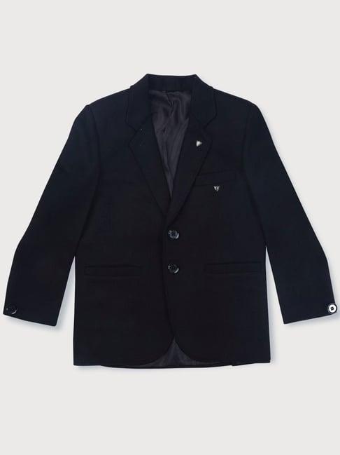 gini & jony kids black cotton regular fit full sleeves blazer
