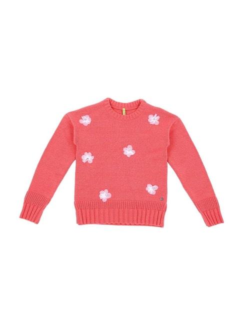 gini & jony kids coral applique sweater