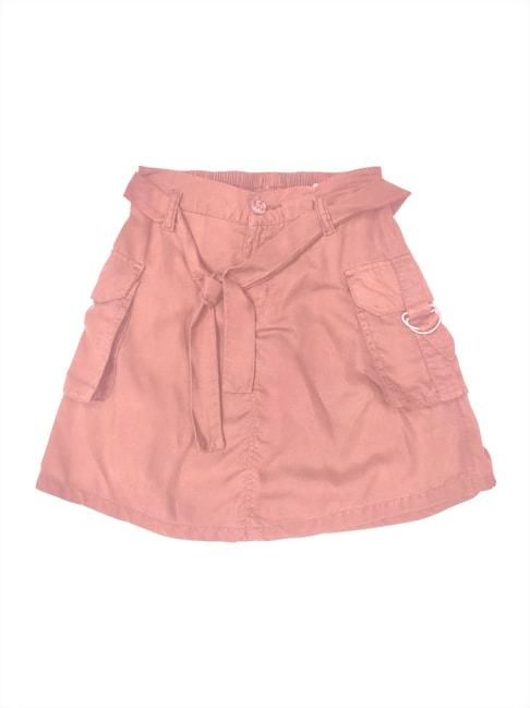 gini & jony kids pink solid skirt