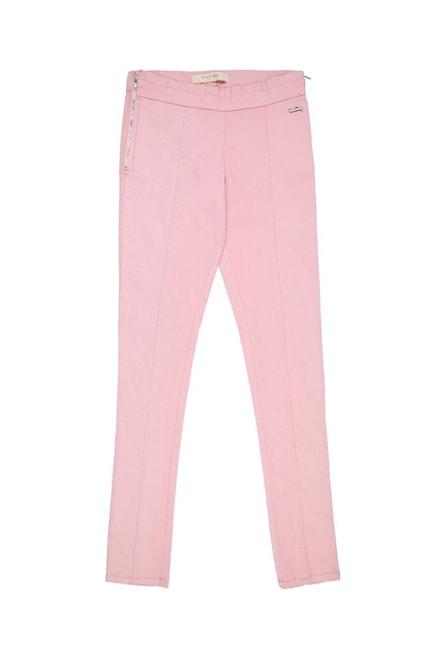 gini & jony kids pink solid trousers