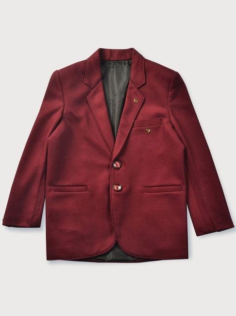gini & jony kids red cotton regular fit full sleeves blazer
