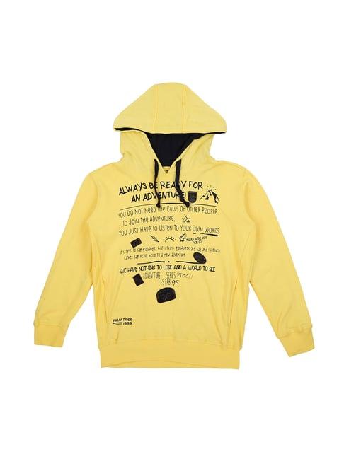gini & jony kids yellow printed hoodie