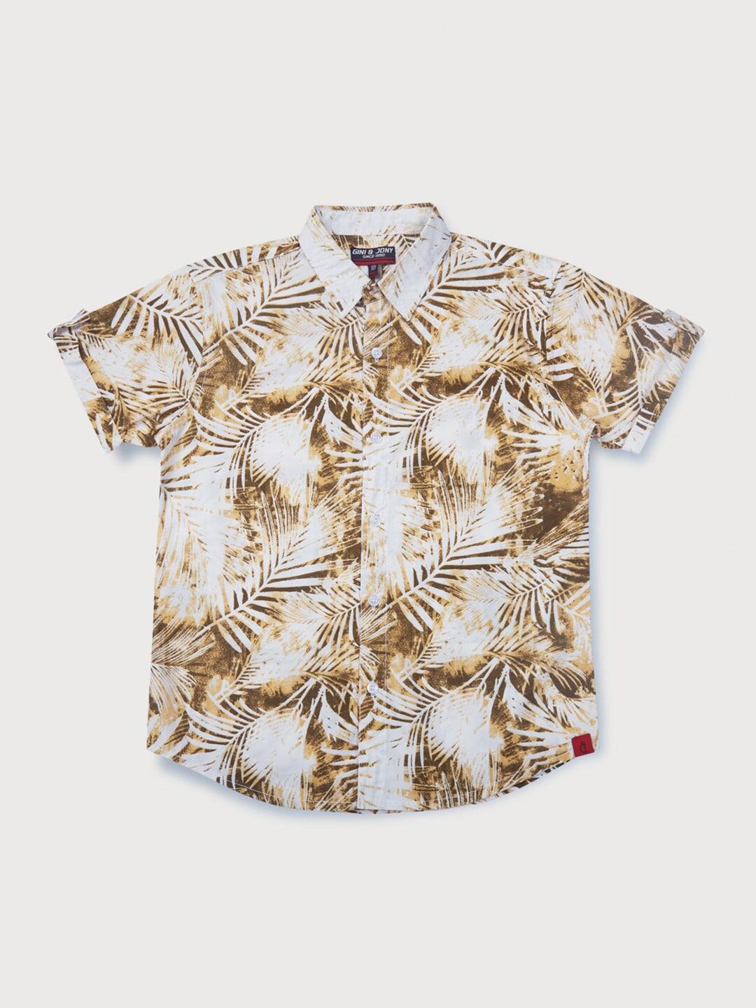 gini and jony boys cotton tropical printed casual shirt