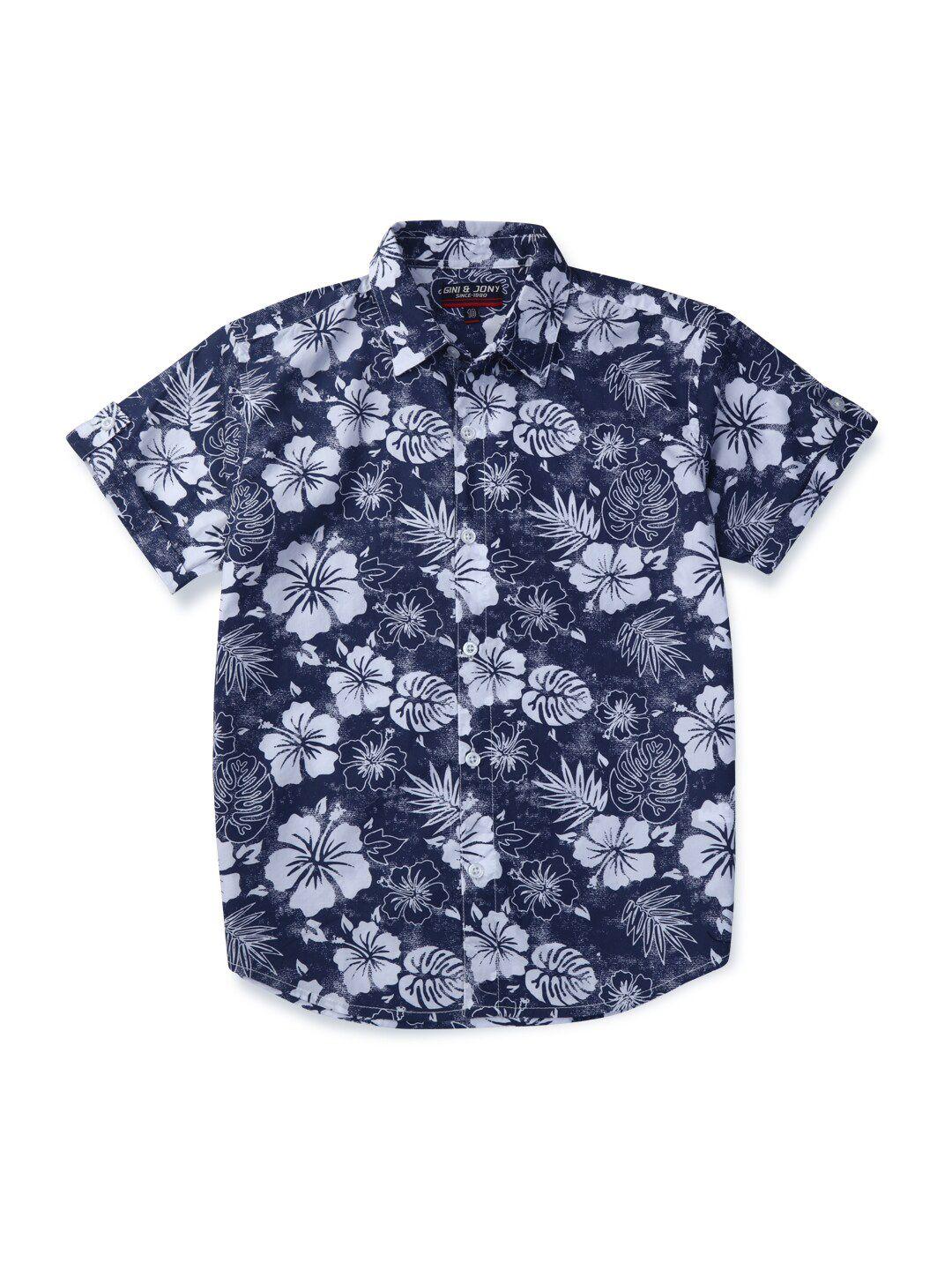 gini and jony boys floral printed casual shirt