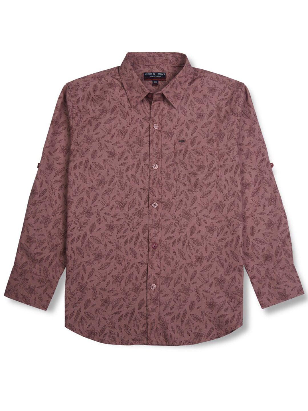 gini and jony boys floral printed opaque casual shirt