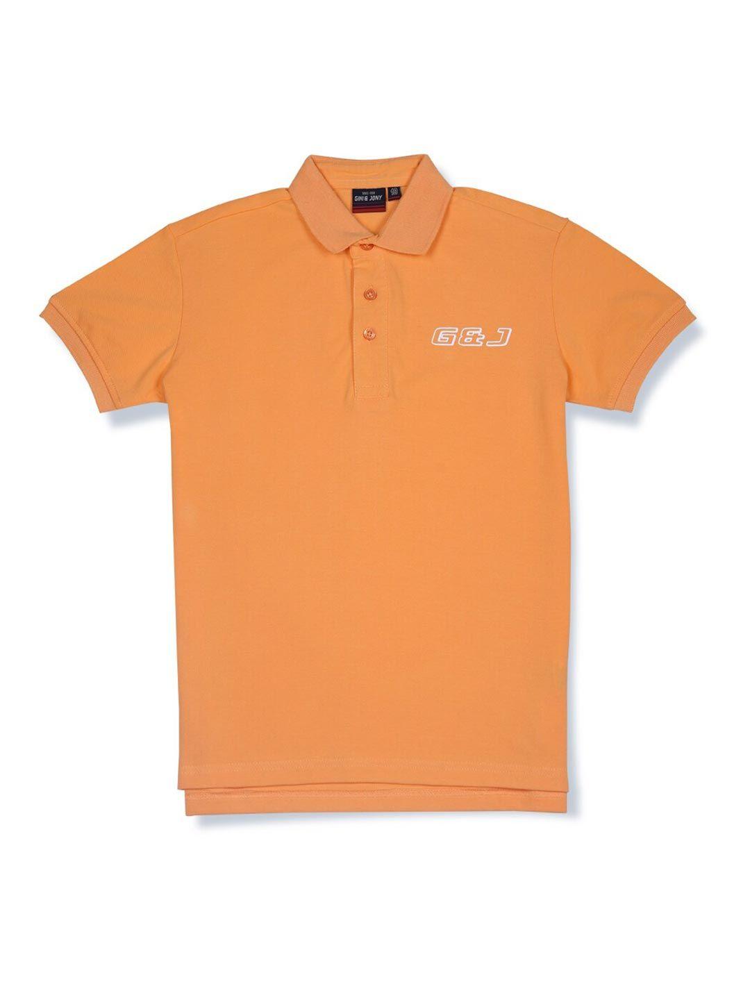 gini and jony boys orange polo collar t-shirt
