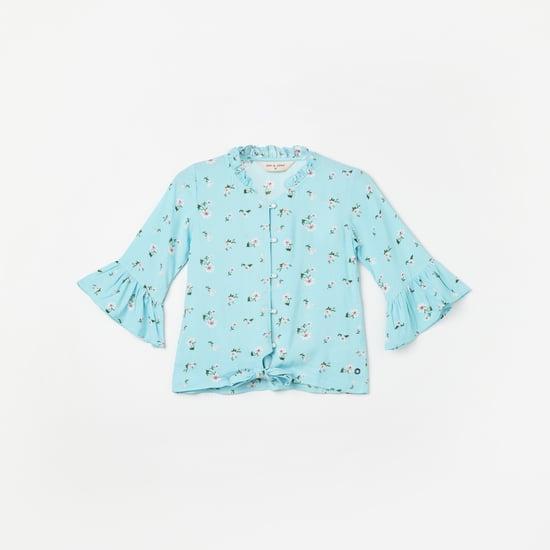 gini & jony girl floral print bell sleeves top