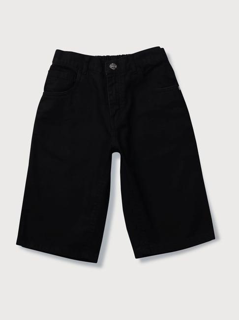 gini & jony kids black regular fit bermudas