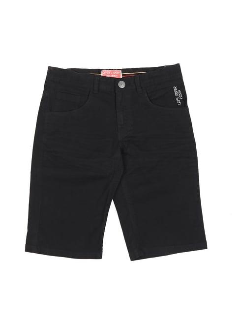 gini & jony kids black solid bermuda