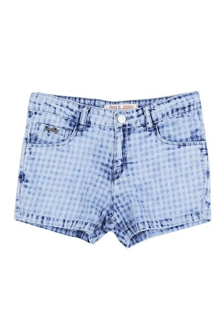 gini & jony kids blue checkered shorts