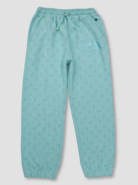 gini & jony kids blue cotton printed trackpants