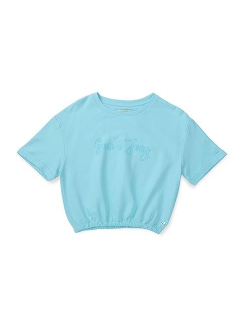 gini & jony kids blue cotton regular fit top