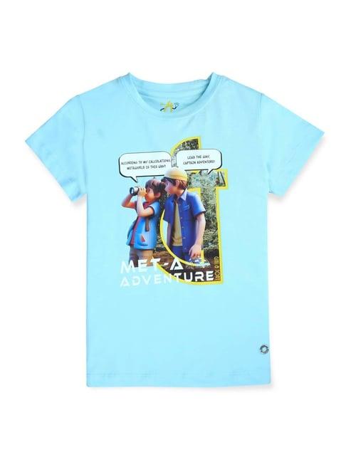 gini & jony kids blue digital print top