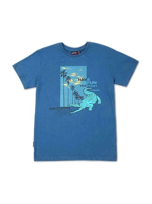 gini & jony kids blue printed t-shirt