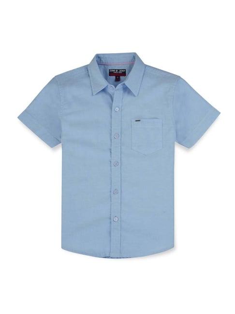 gini & jony kids blue regular fit shirt