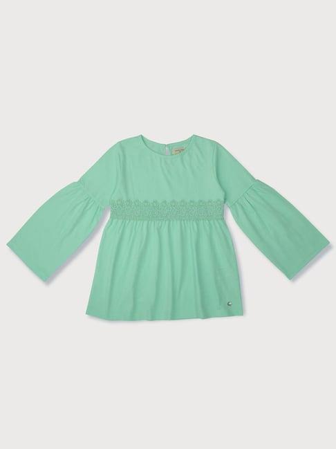 gini & jony kids green embrodiery full sleeves top