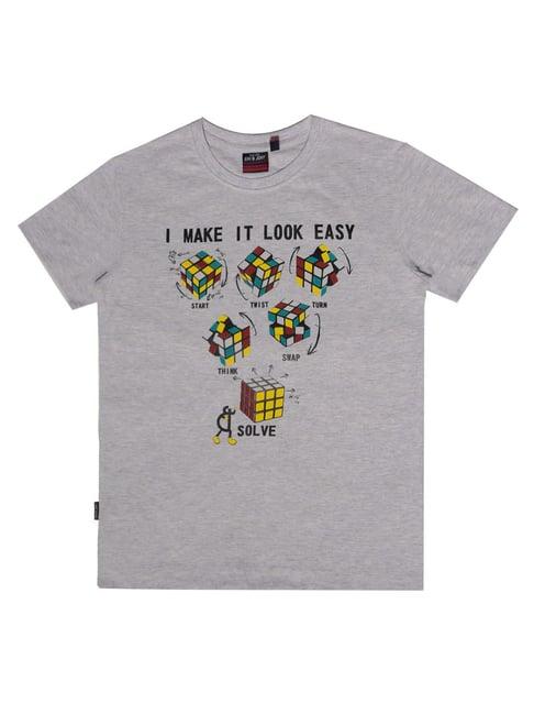 gini & jony kids grey printed t-shirt