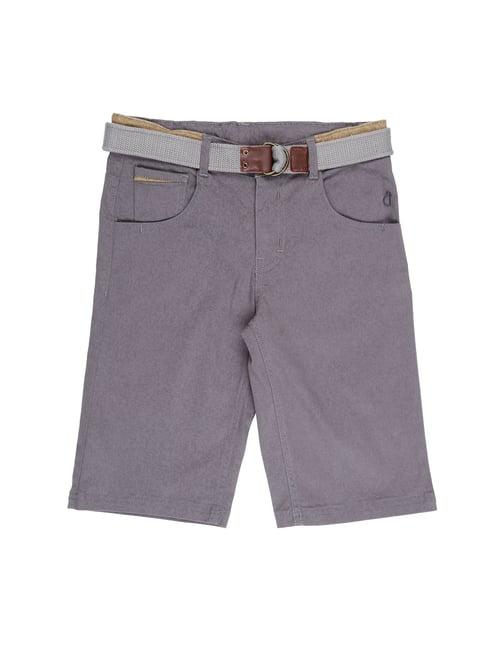gini & jony kids grey textured shorts with belt