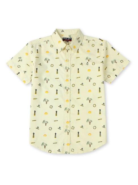 gini & jony kids light yellow printed shirt