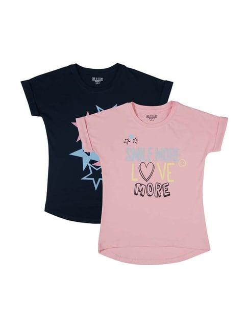 gini & jony kids multicolor cotton printed tops - pack of 2