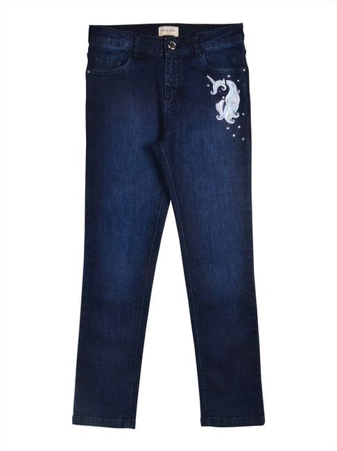 gini & jony kids navy printed jeans