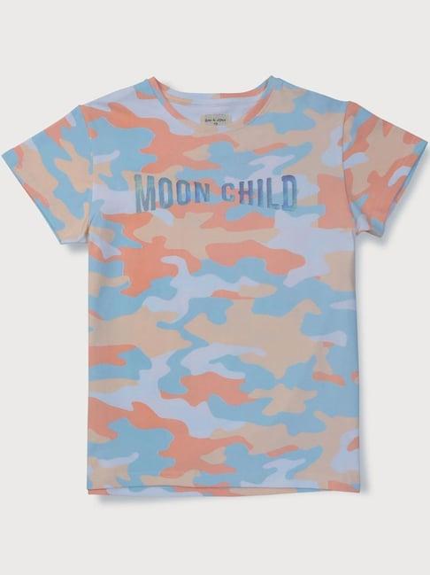 gini & jony kids orange camouflage top