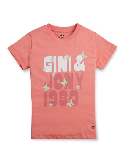 gini & jony kids peach printed top