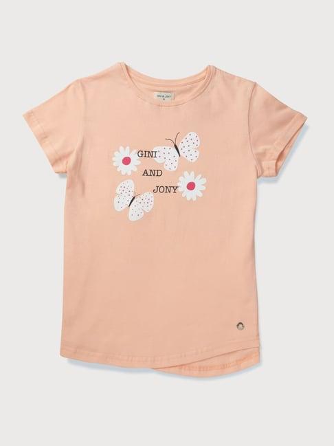 gini & jony kids peach printed top