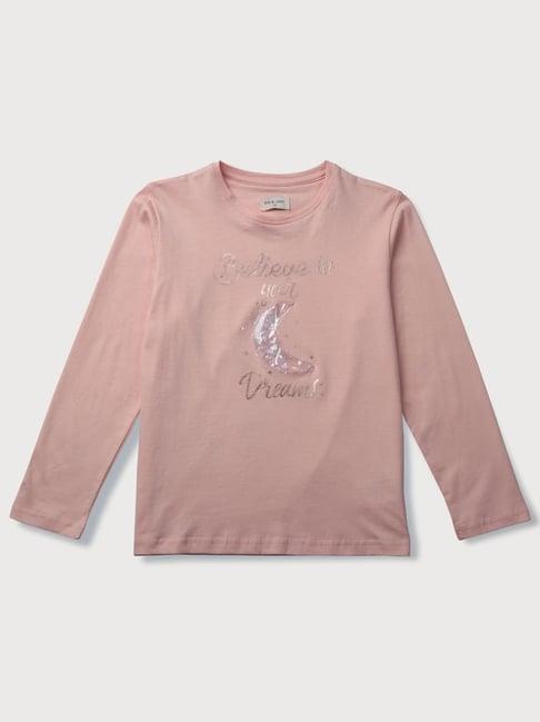 gini & jony kids peach sequence full sleeves top