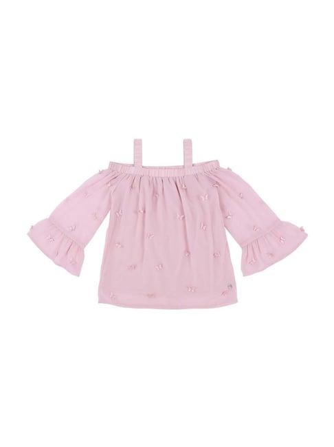 gini & jony kids pink applique top