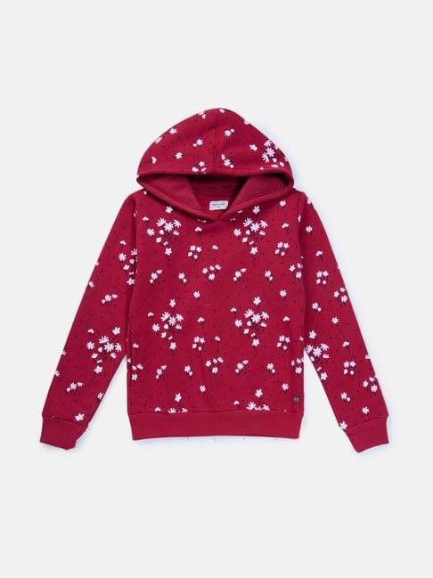 gini & jony kids pink cotton printed hoodie