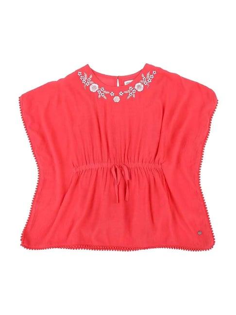 gini & jony kids pink embroidered top