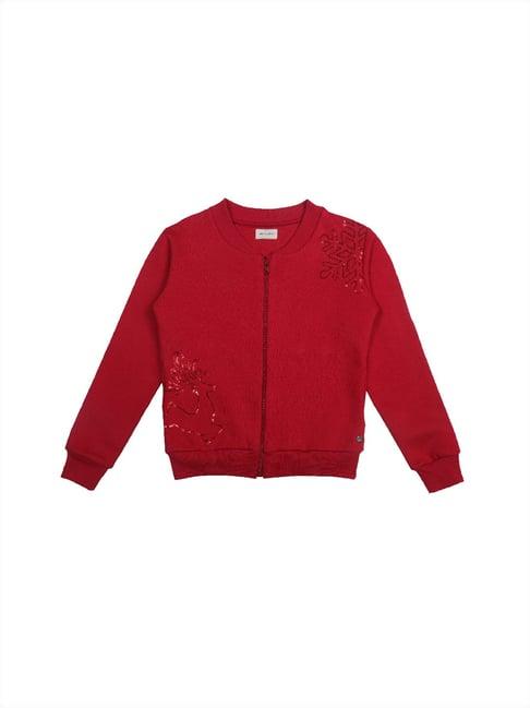 gini & jony kids red embellished jacket