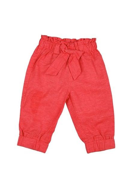 gini & jony kids red textured joggers