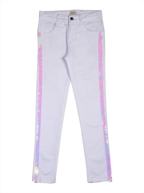 gini & jony kids white embellished jeans