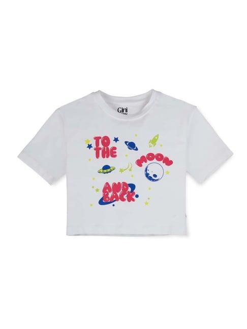 gini & jony kids white printed top