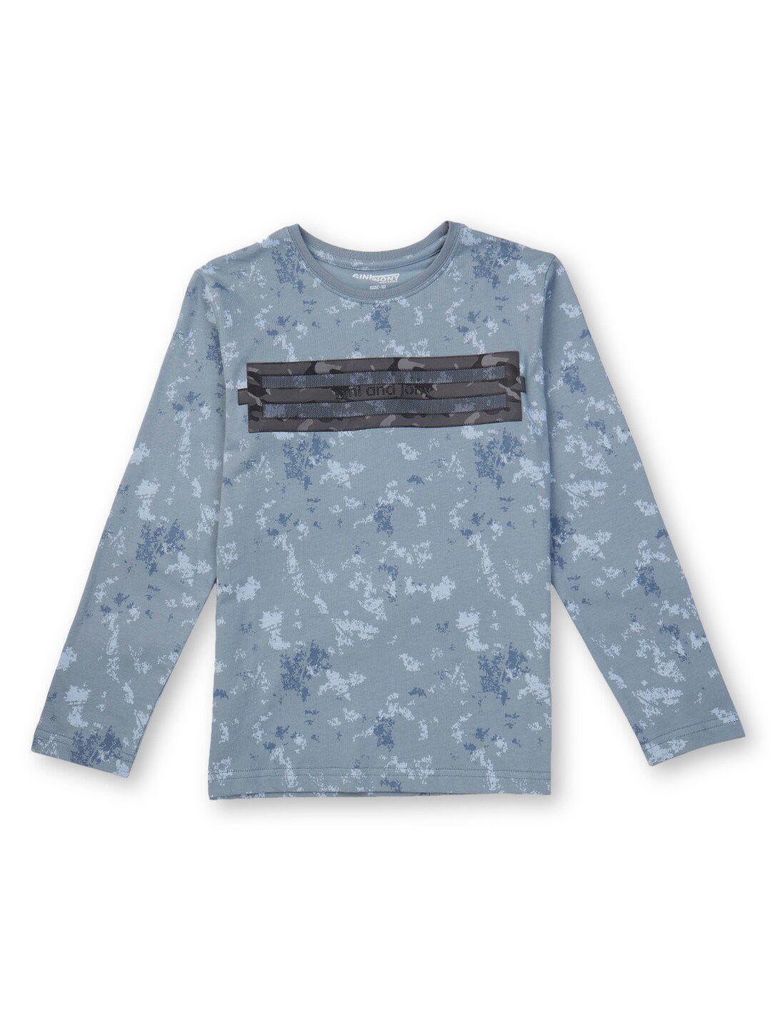 gini and jony boys abstract printed long sleeves cotton t-shirt