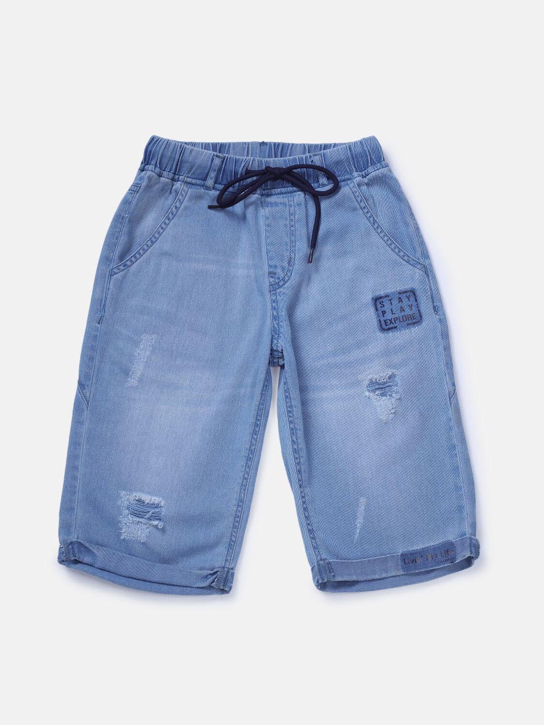 gini and jony boys blue washed denim shorts