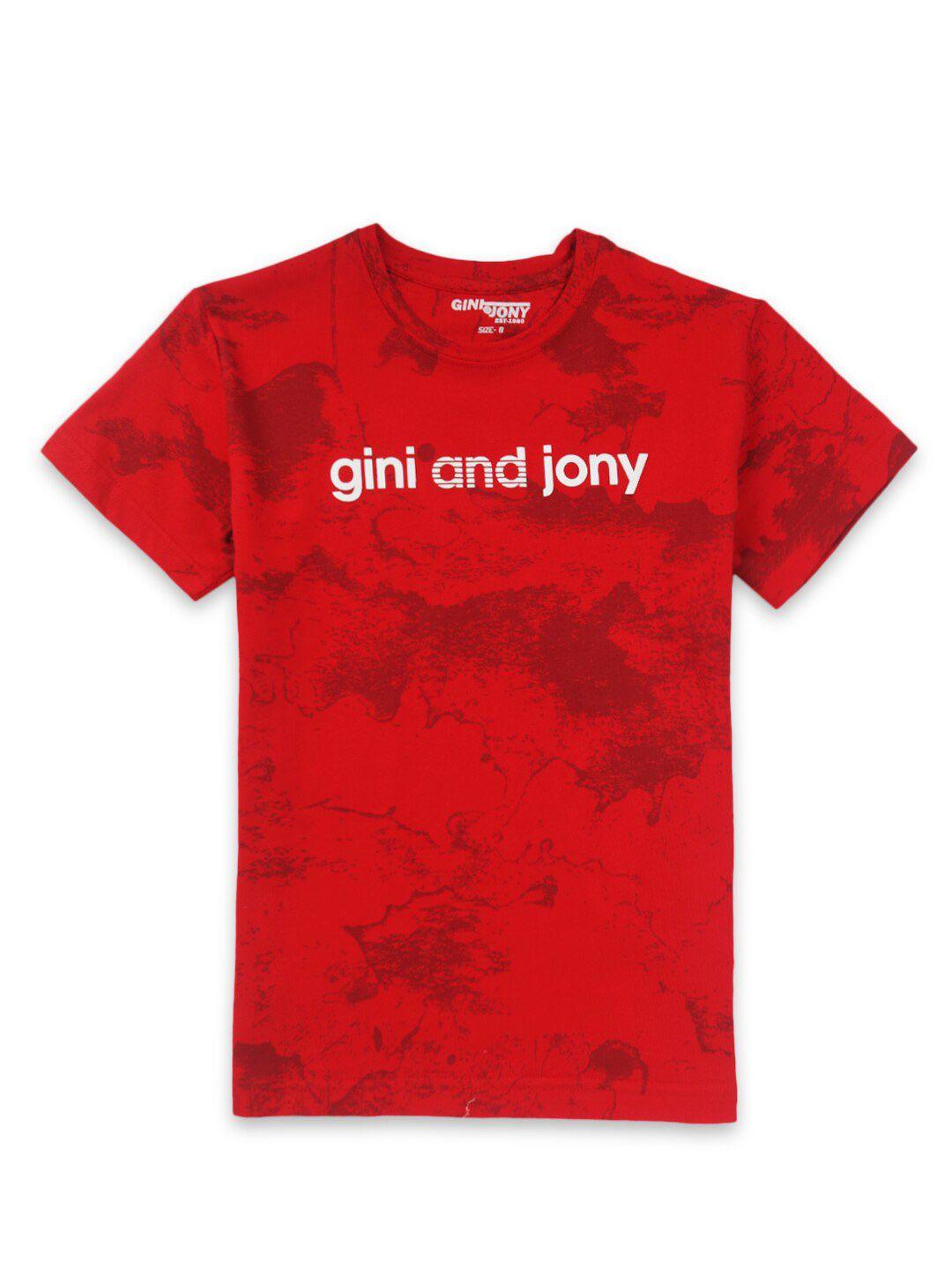 gini and jony boys brand logo printed t-shirt