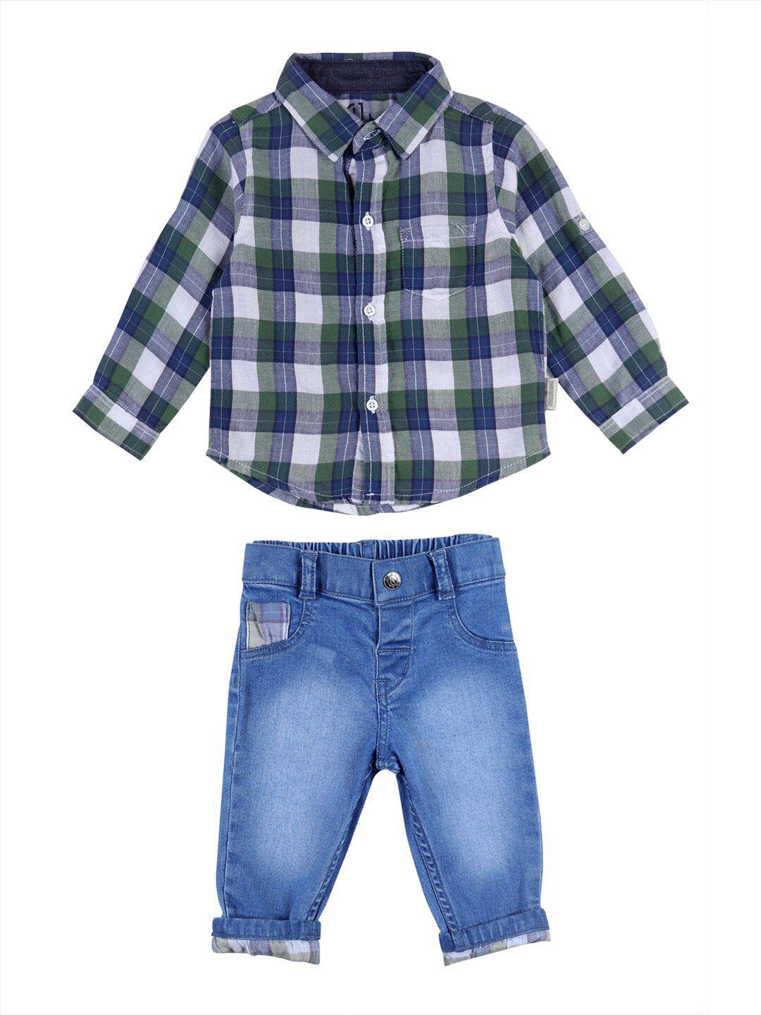 gini and jony boys checked pure cotton shirt with jeans