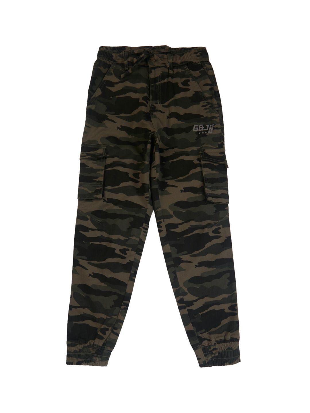 gini and jony boys cotton camouflage printed cargos trousers