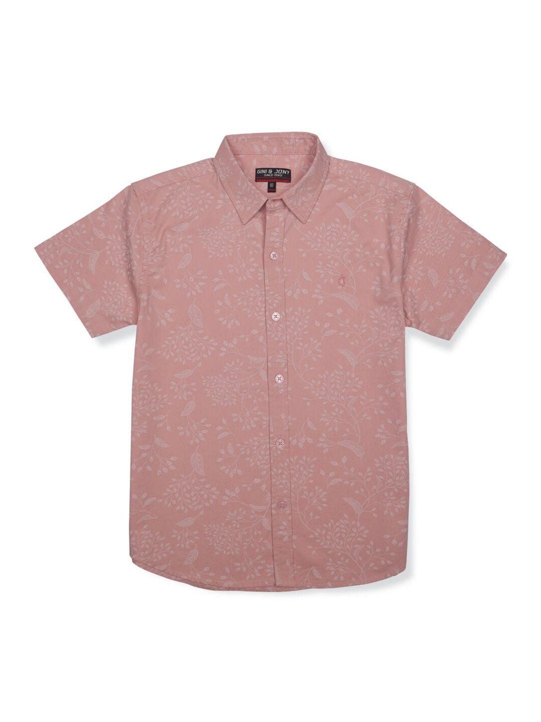 gini and jony boys floral printed cotton casual shirt