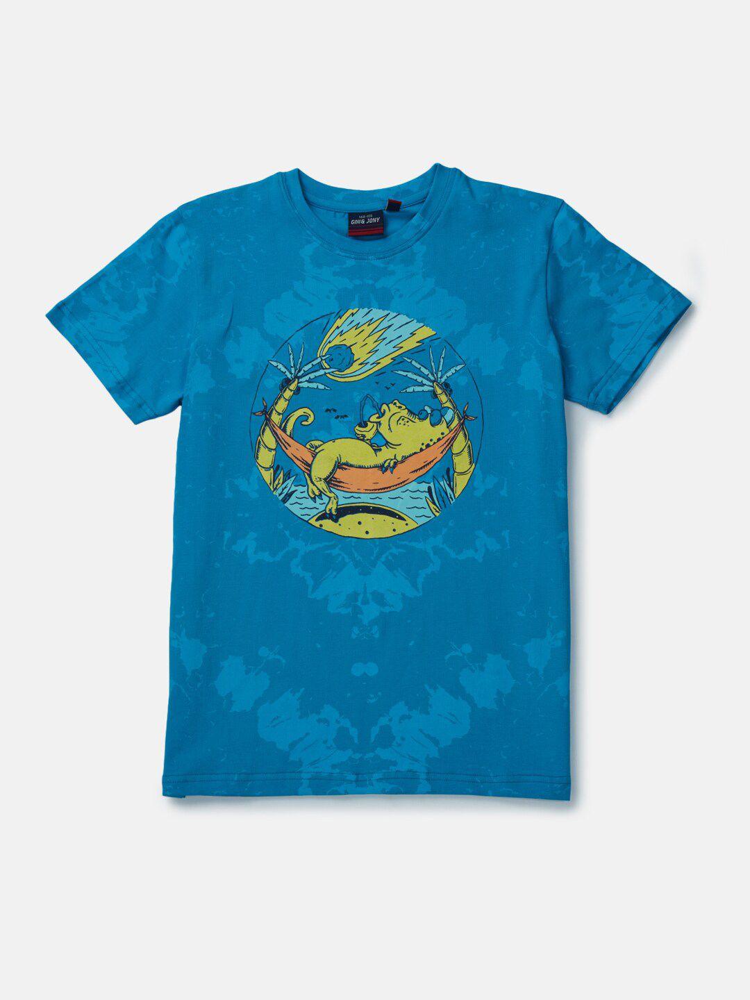 gini and jony boys graphic printed cotton t-shirt